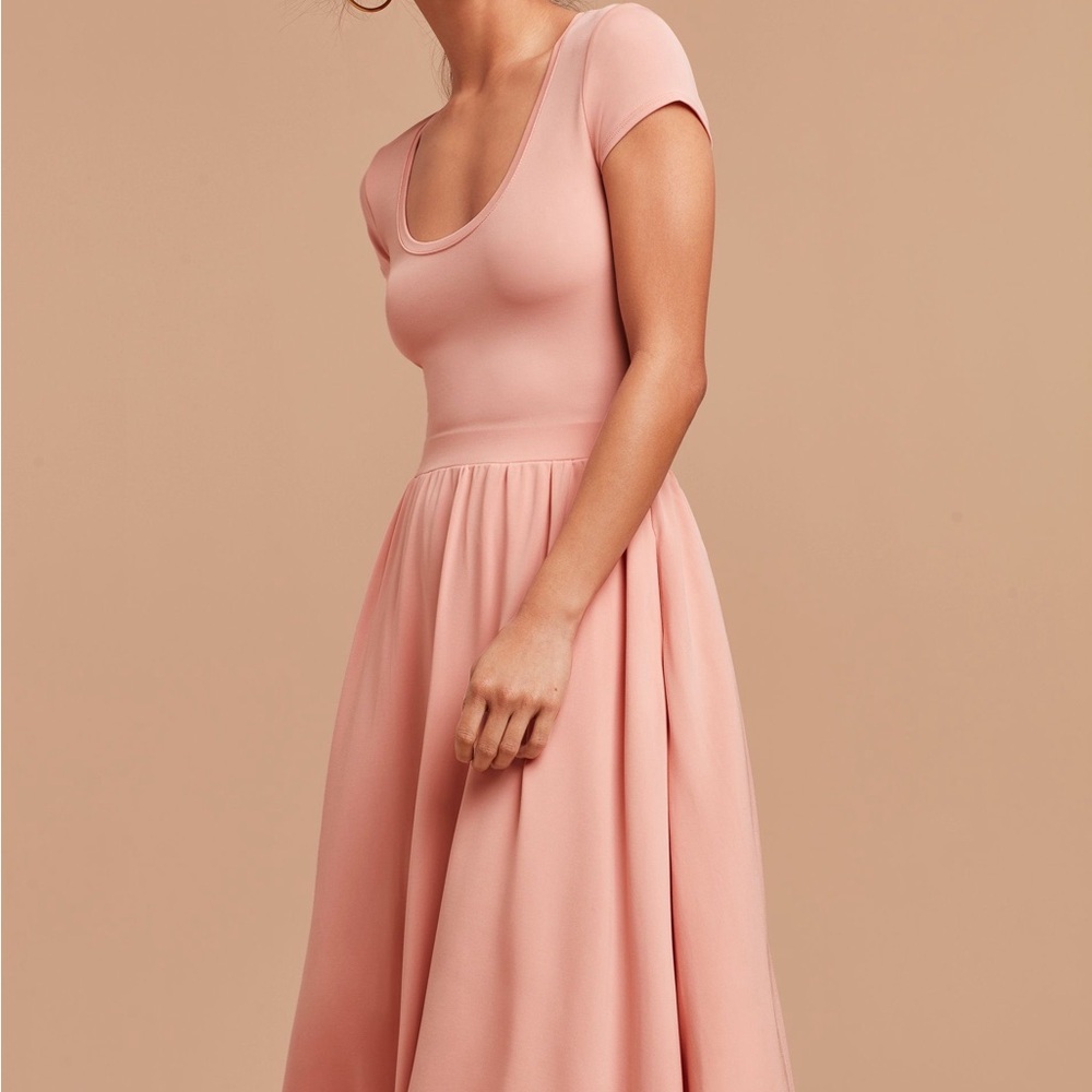 Wilfred Aritzia Oxymore Ballet-Style Baby Pink Midi Dress, Flowy/Open Back